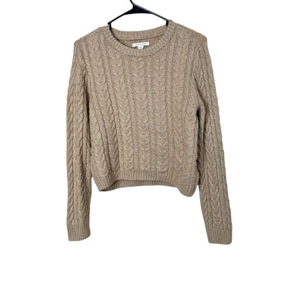 American Eagle Tan Cable Knit Sweater Size Large - Picture 1 of 7